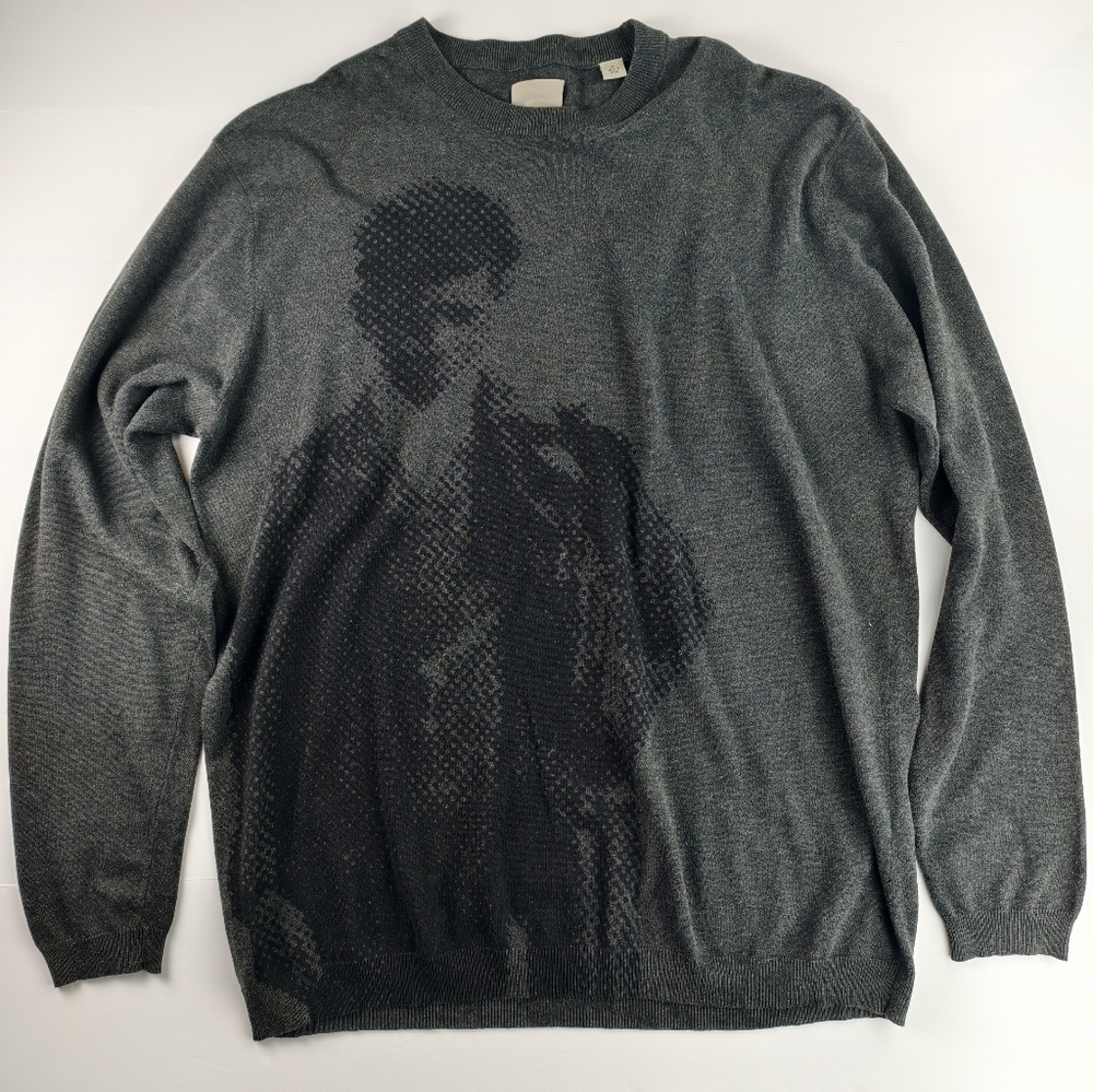 Ashworth Golf Co. Charcoal Knit Sweater Men XL Subtle Art Details Minimalist